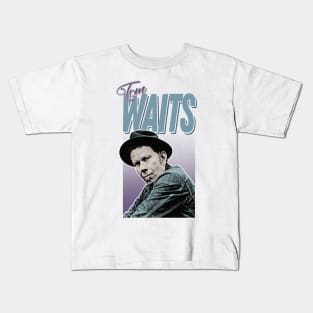 Tom Waits / Retro 80s Faded Styled Aesthetic Design Kids T-Shirt